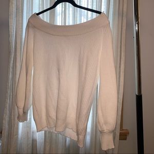 off the shoulder knit sweater